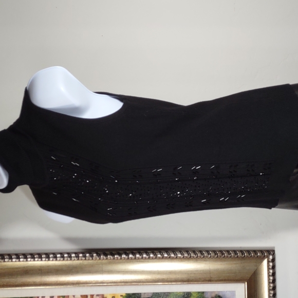 Requirements Beaded Sleeveless Turtleneck Sweater - Picture 2 of 7